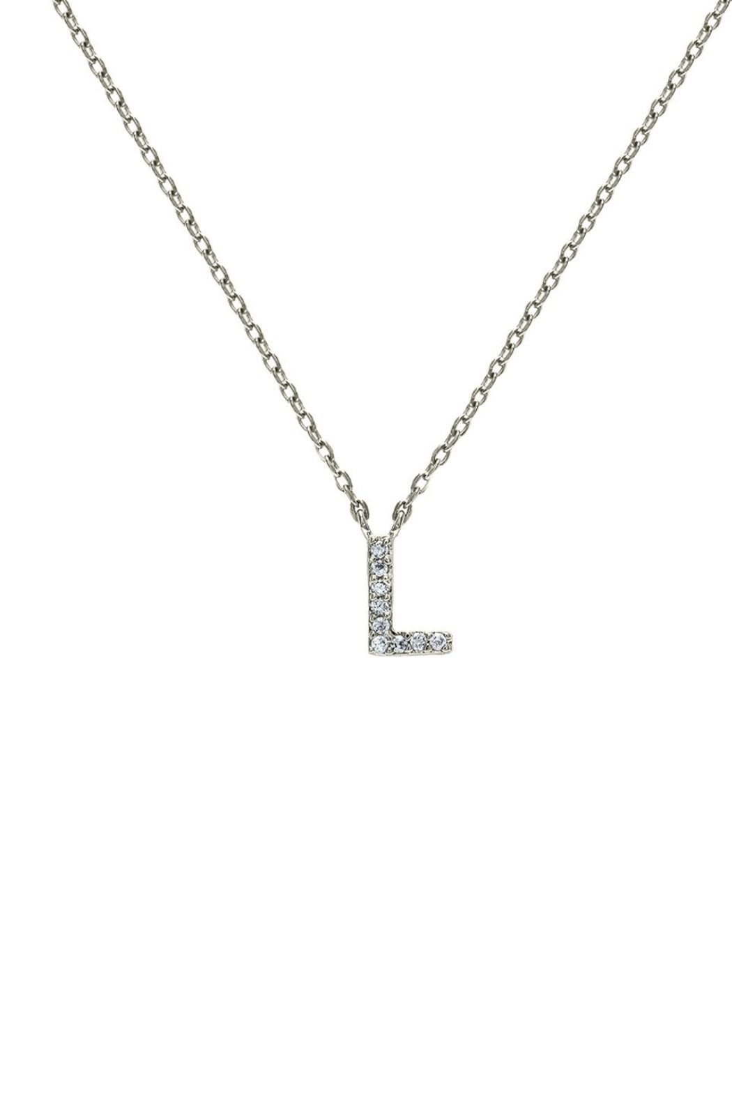 Block CZ Initial Necklace