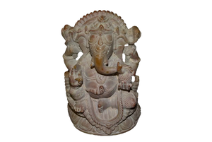 Handcrafted Sculpture Soapstone Elephant Head God Ganesha - Small