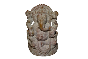 Handcrafted Sculpture Soapstone Elephant Head God Ganesha - Small