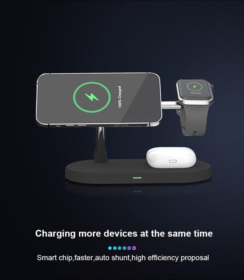 3 in 1 Magnetic Wireless Charger 15W Fast Charging Station for Magnet iPhone 12 pro Max Chargers for Airpods pro Apple Watch