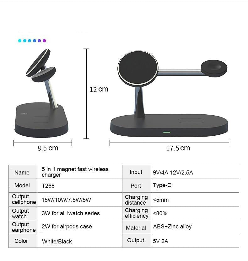 3 in 1 Magnetic Wireless Charger 15W Fast Charging Station for Magnet iPhone 12 pro Max Chargers for Airpods pro Apple Watch