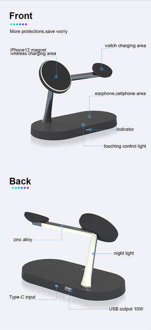 3 in 1 Magnetic Wireless Charger 15W Fast Charging Station for Magnet iPhone 12 pro Max Chargers for Airpods pro Apple Watch