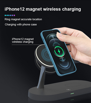 3 in 1 Magnetic Wireless Charger 15W Fast Charging Station for Magnet iPhone 12 pro Max Chargers for Airpods pro Apple Watch