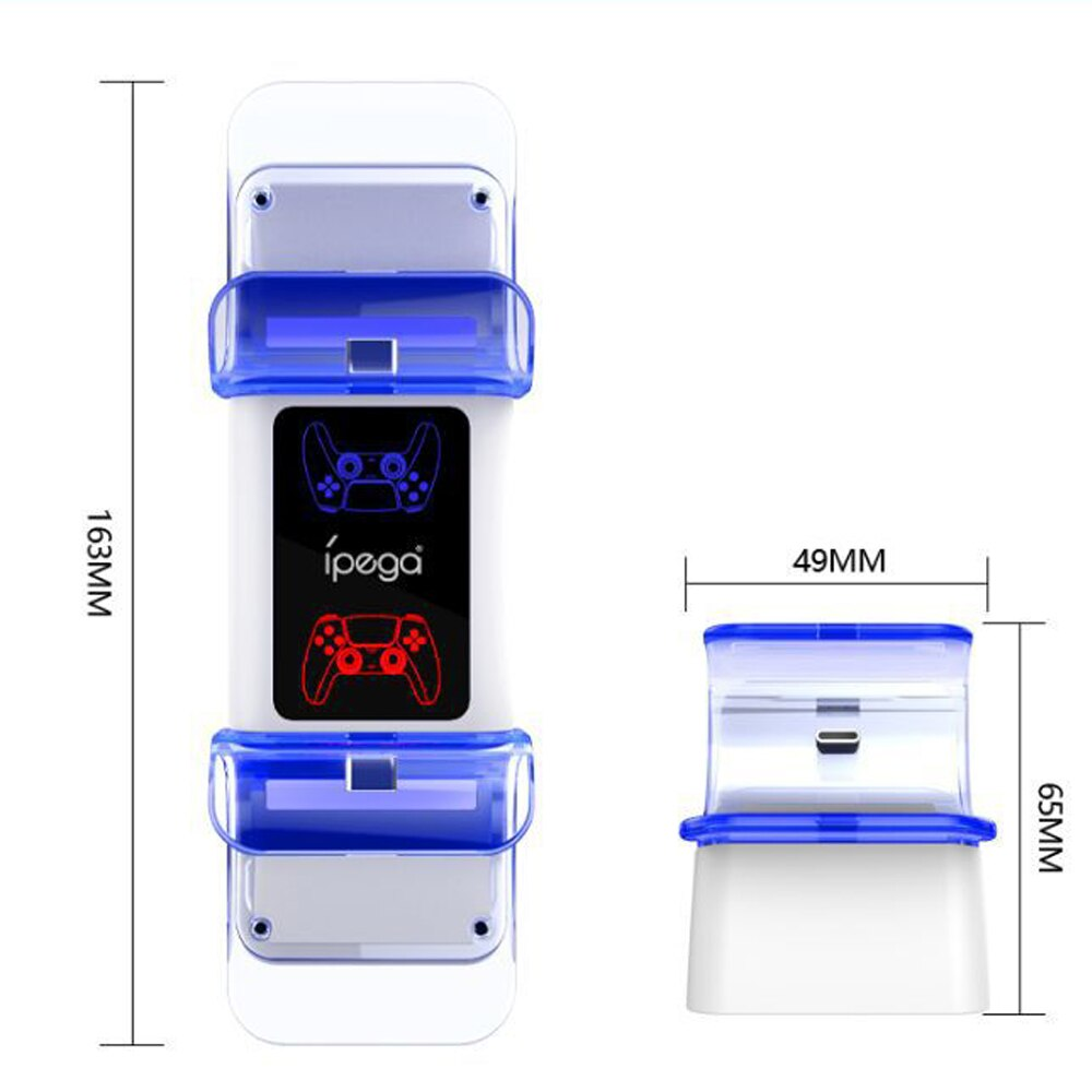 PS5 Controller Charger Double USB Fast Charging Docking Station Stand & LED Indicator for Sony PS 5 Controllers