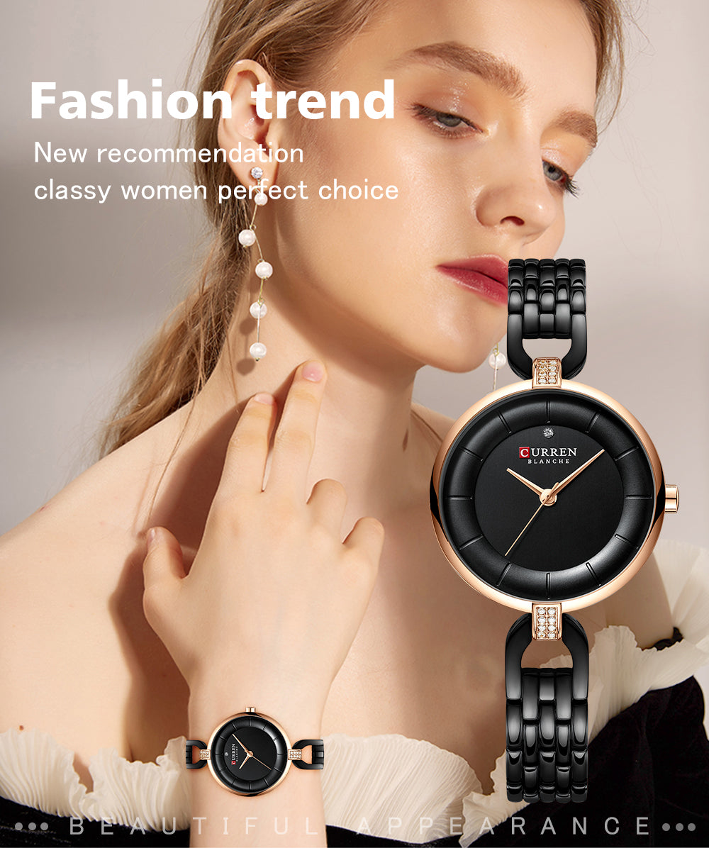 Women Watch Quartz Women Luxury Rhinestone Clock Woman Gift Charming Ladies Stainless Steel Bracelet Women Watch