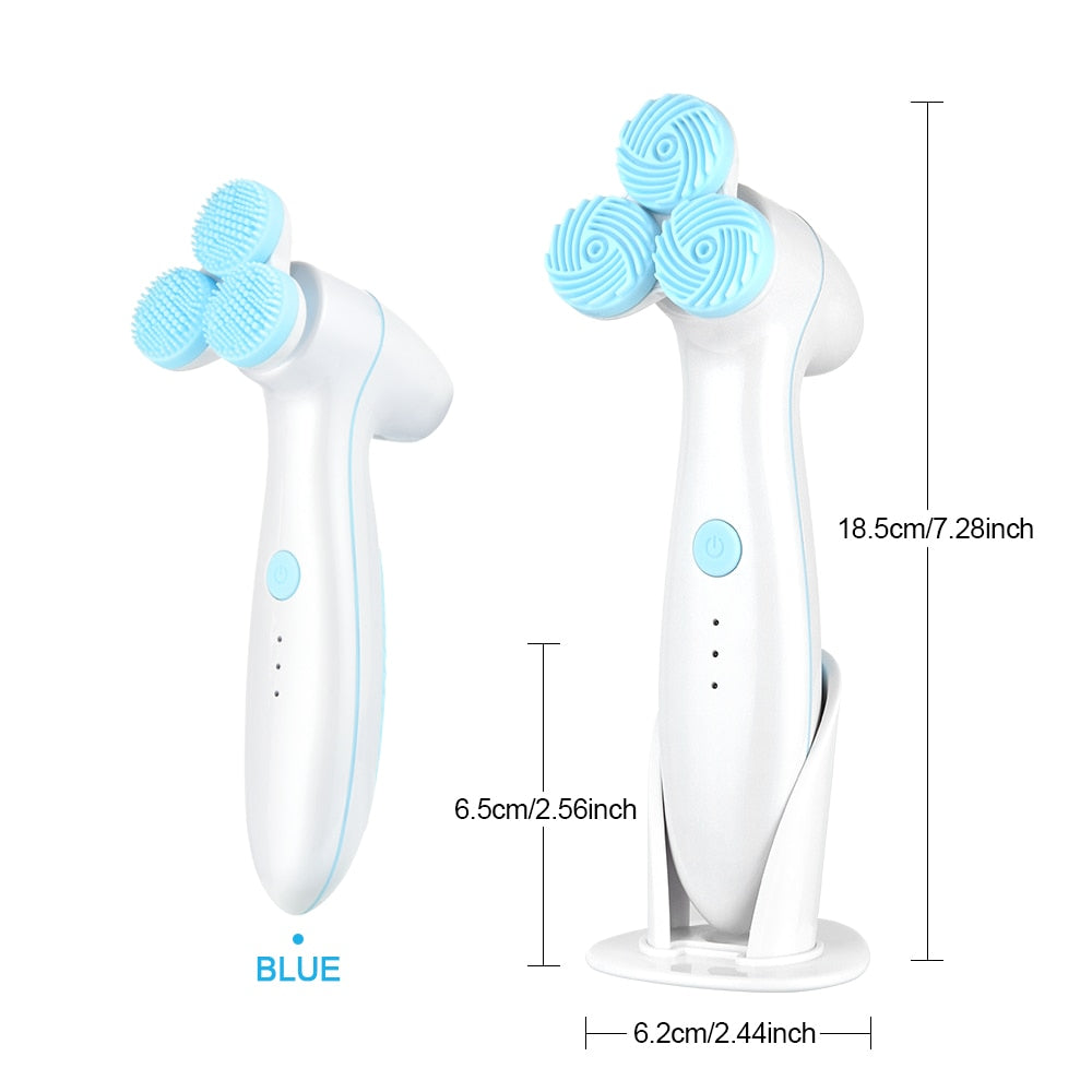 Facial Cleansing Brush Sonic Vibration Mini Face Cleaner Skin Peeling Blackhead Removal Pore Cleanser Face Massager Device