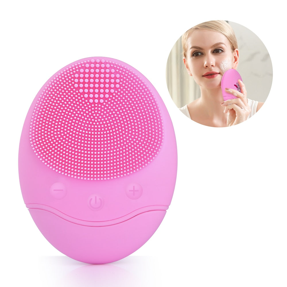 Electric Facial Cleaning Brush Cleanser Massage Skin Face Care Mini Washing Machine Waterproof Silicone Dirt Remove SPA Tool