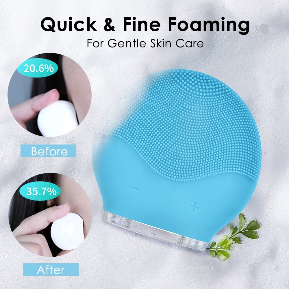 Electric Facial Cleaning Brush Cleanser Massage Skin Face Care Mini Washing Machine Waterproof Silicone Dirt Remove SPA Tool