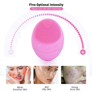 Electric Facial Cleaning Brush Cleanser Massage Skin Face Care Mini Washing Machine Waterproof Silicone Dirt Remove SPA Tool