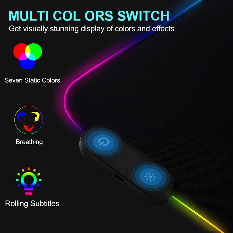 RGB Mouse Pad Gaming Mouse Pad Computer Large Mousepad Backlit XXL Mouse Pads LED Gamer Mause Carpet 900x400 Desk Mat For CS