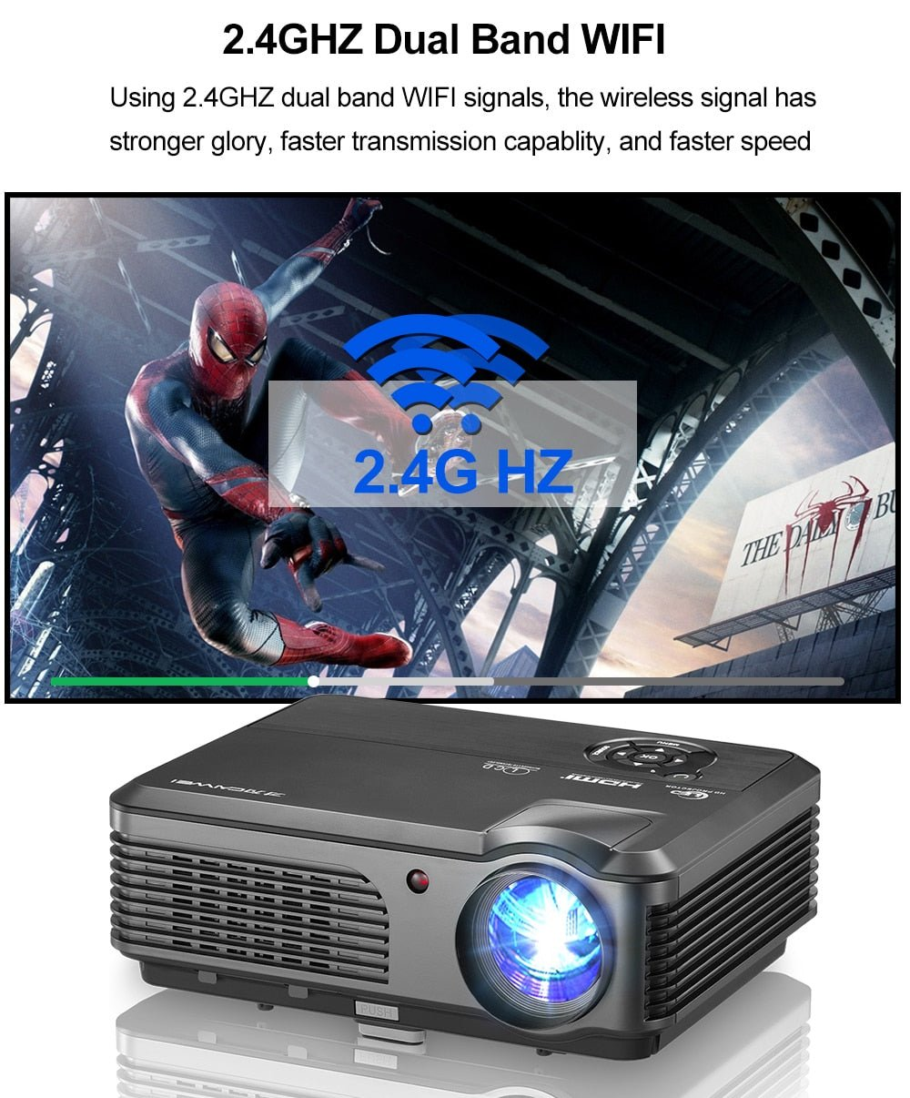 1080p Projector Full HD Home Projector Theater Smart Android WiFi LCD LED Video Beamer For Smartphone Projector