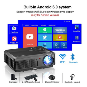 1080p Projector Full HD Home Projector Theater Smart Android WiFi LCD LED Video Beamer For Smartphone Projector