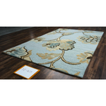 Charming Blue 8' Round Hand-Tufted Rug- CM1002