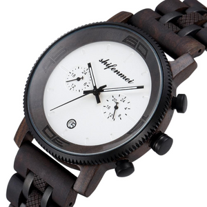 2022 New Men's Fashion Alloy Room Wooden Quartz Watch