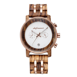 2022 New Men's Fashion Alloy Room Wooden Quartz Watch