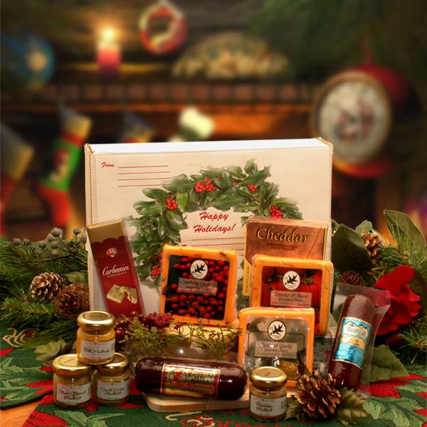 Happy Holidays Gourmet Sampler Pack- Christmas gift basket - Holiday Gift Basket