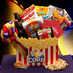 Movie Night Mania  Gift Box - with 10.00 Redbox Gift Card - movie night gift baskets -  movie night - movie night gift baskets for families