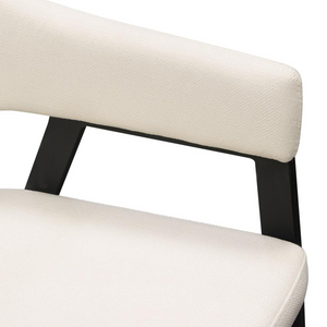 Adele Set of Two Dining/Accent Chairs in Cream Fabric w/ Black Powder Coated Metal Frame by Diamond Sofa